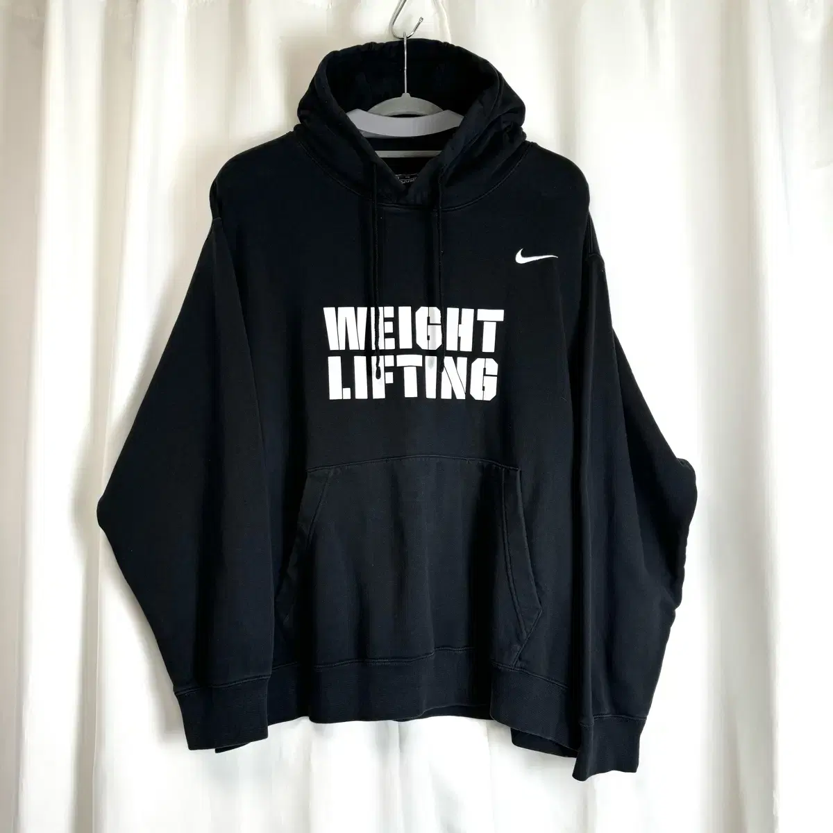 나이키 WEIGHTLIFTING 역도 스쿼트 헬창 짐웨어 블랙 후드티셔츠