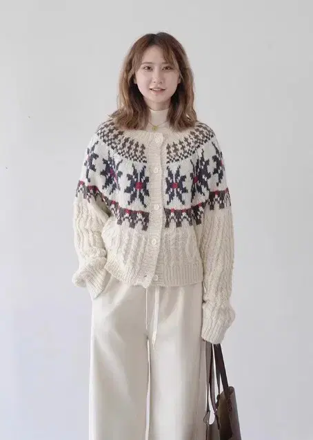 No-back Gocal Nordic Knit Cardigan