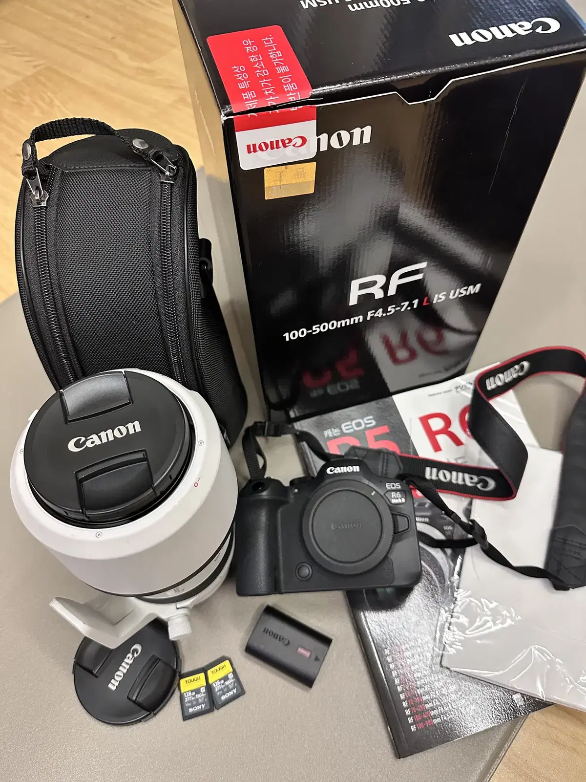 캐논 r6mark2 + rf 100-500mm 렌즈 풀구성