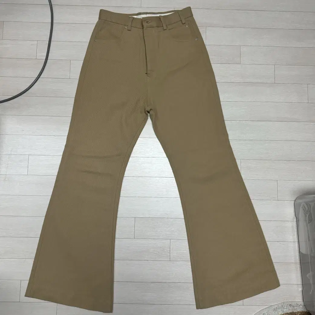 STU 24 Spring Flared Cotton Pants-Beige