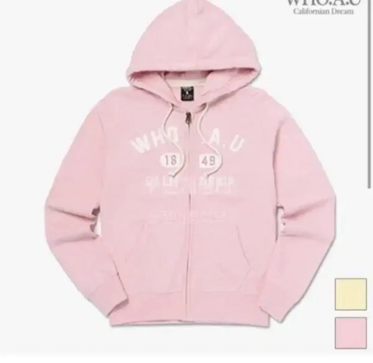 Whoa U Pink Hooded Zip-up M