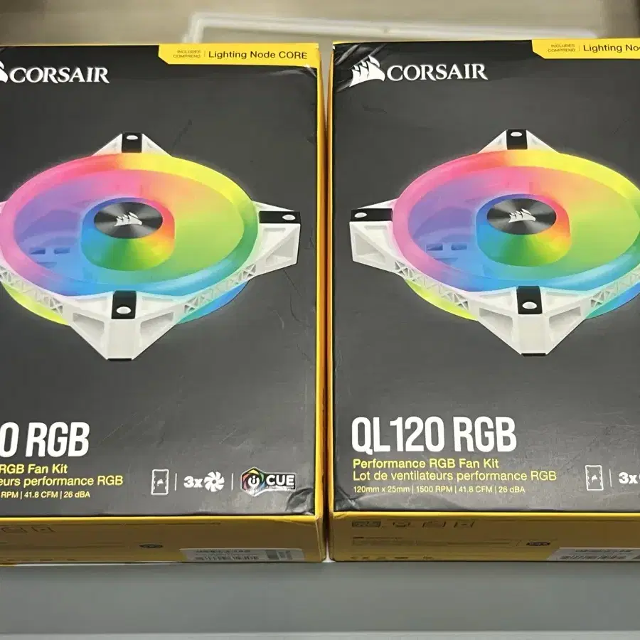 Corsair QL120 RGB 화이트 3팩 2박스