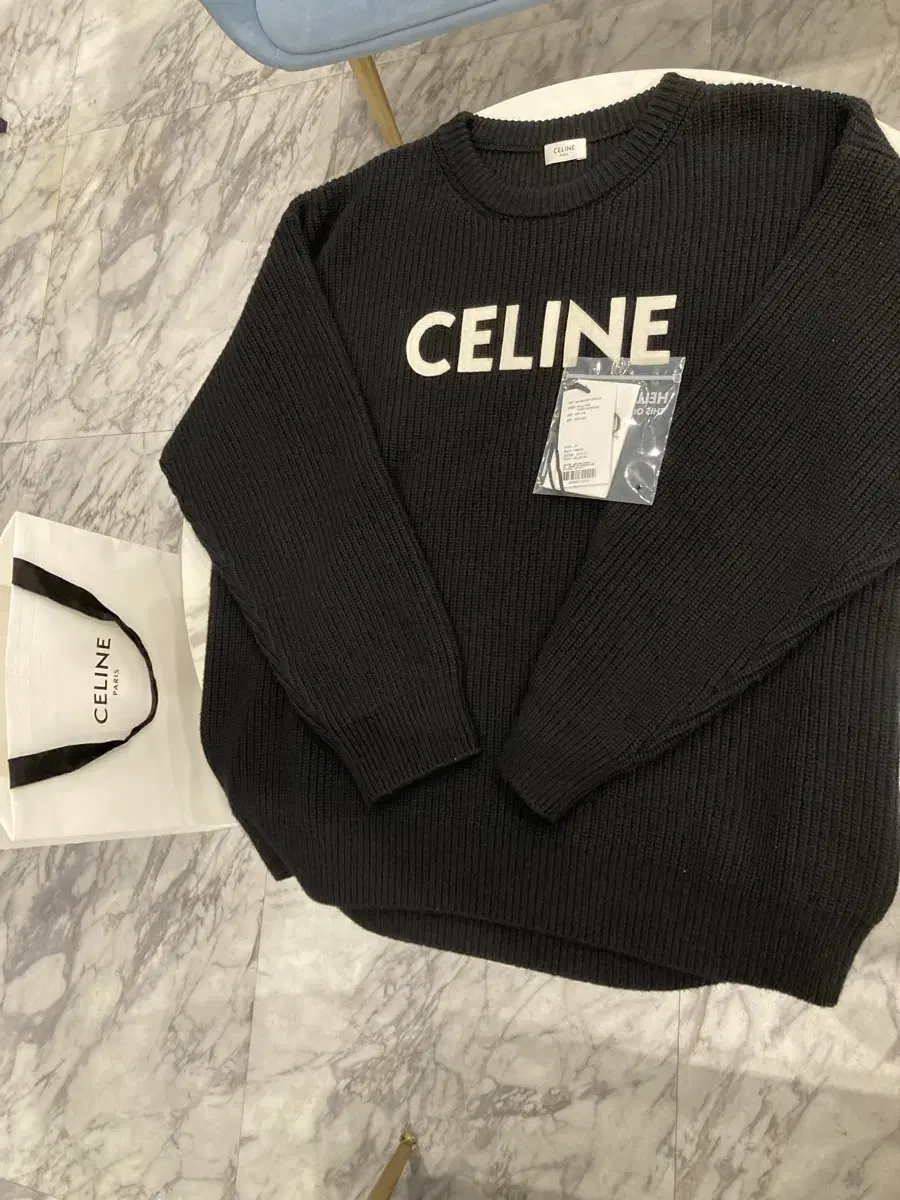 {New, Department Store Edition} Seline Ribbed Wool Logo Knit