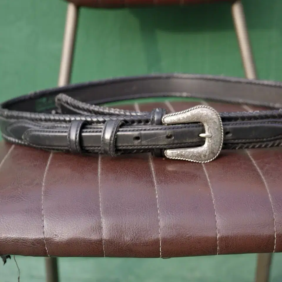 vintage resistol black western belt