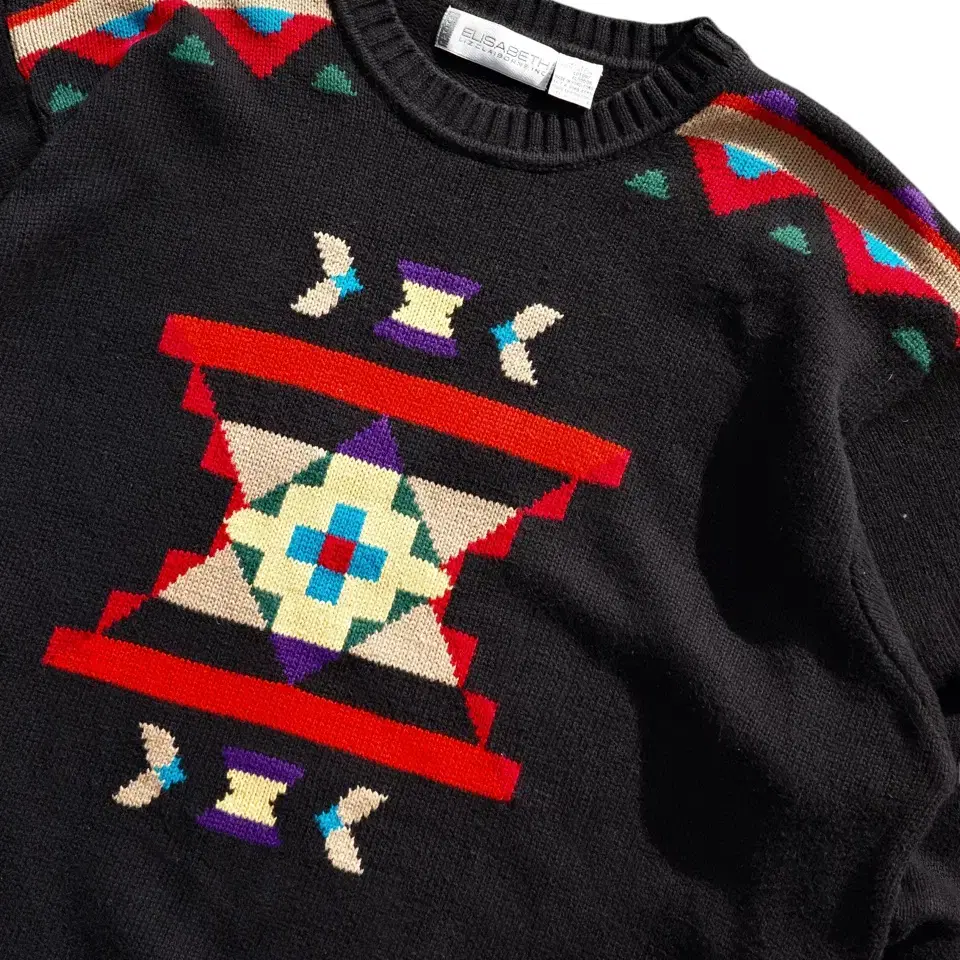 80's Native American Pattern Cotton Knit