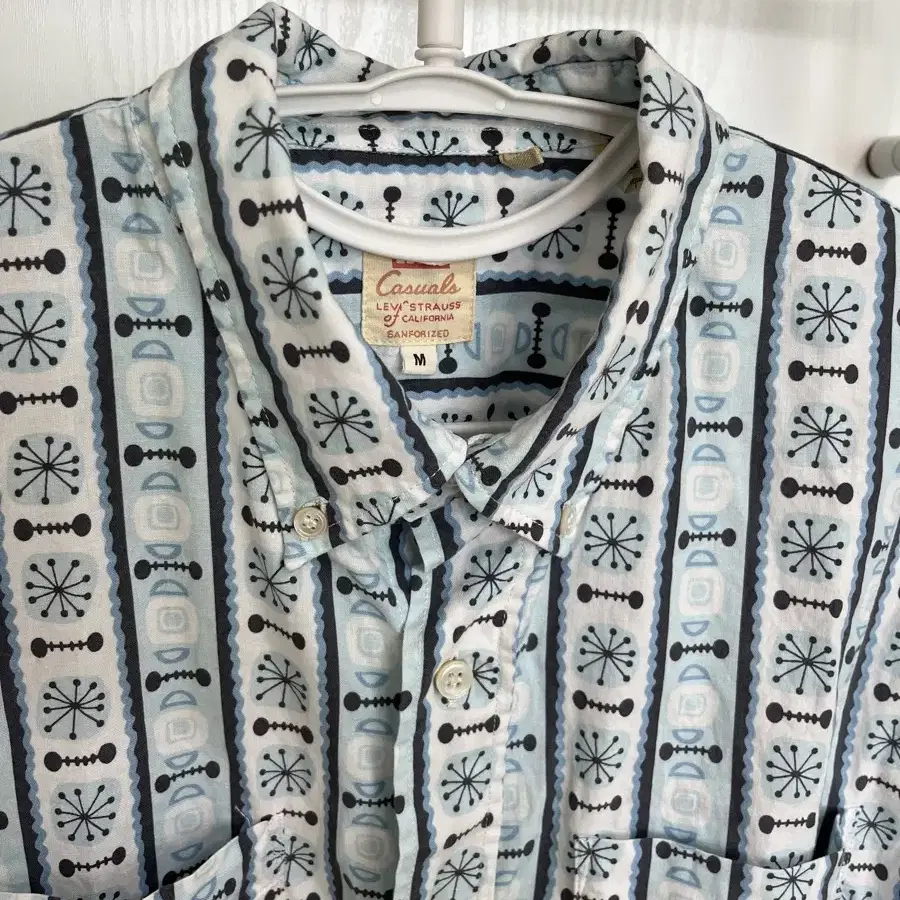 LVC 70'S BUTTON UP ATOMIC BLUE&WHITE M