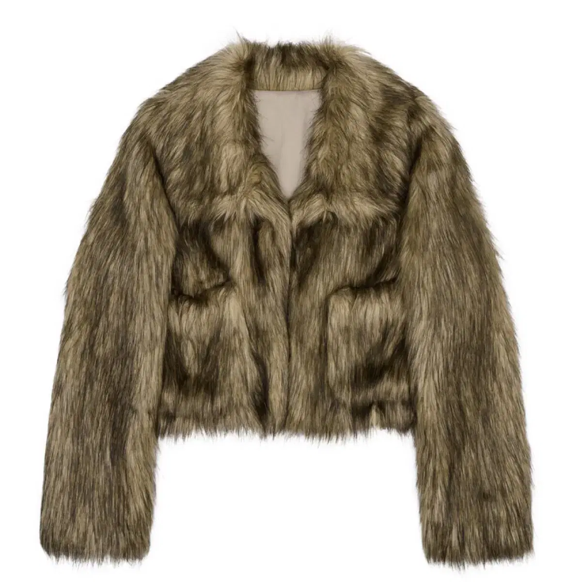 Badee Flecked Ash Fur Jacket Beige