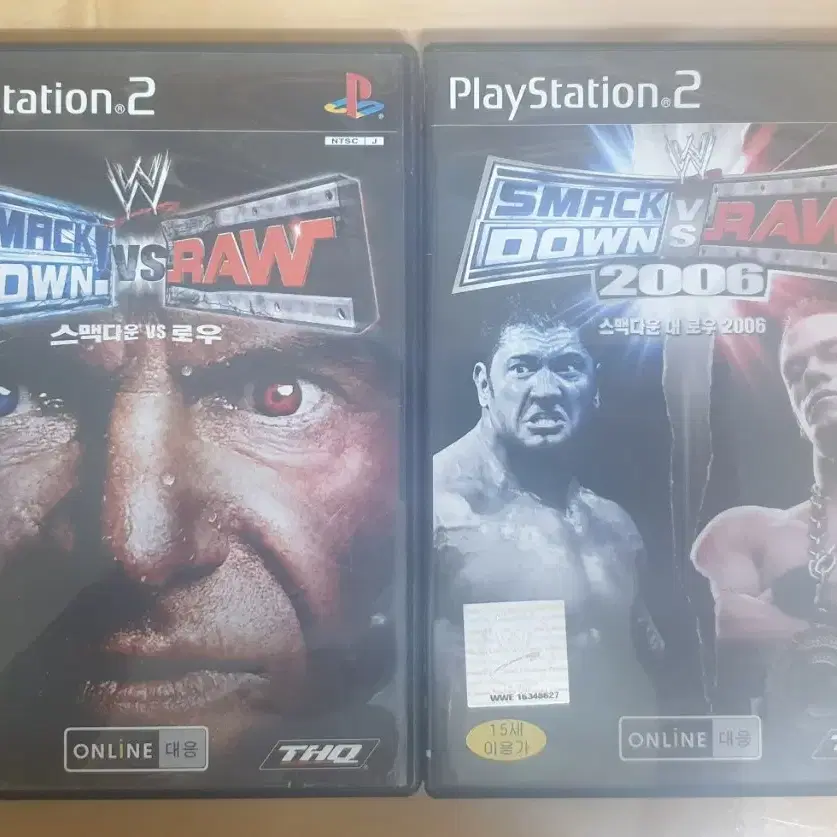 PS2 wwe 스맥다운 vs 로우 게임 2개