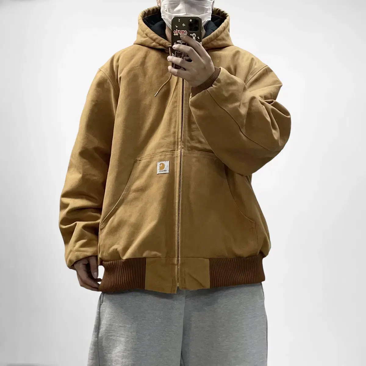 칼하트 Carhartt U.S.A j140 덕 액티브 후드 자켓 브라운