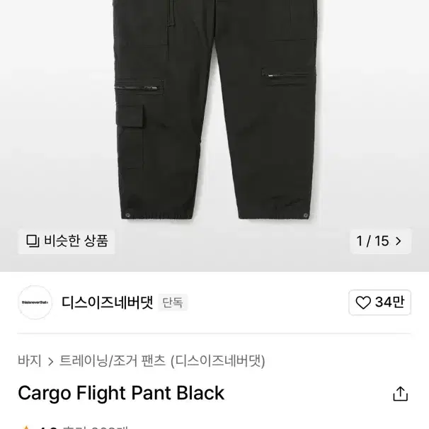 디스이즈네버댓 Cargo Flight Pant Black