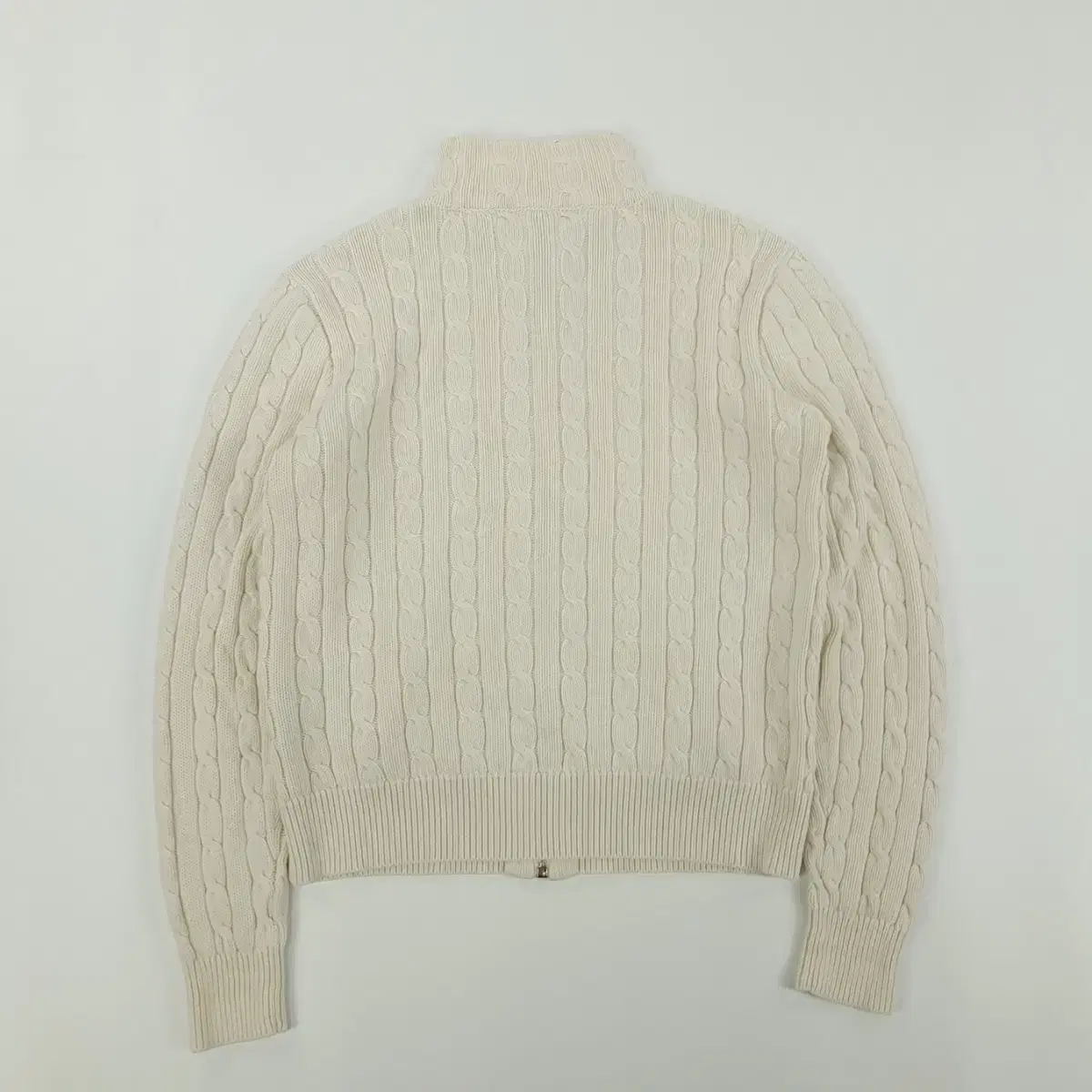 (CT661) L 폴로 아이보리 꽈배기 긴팔 집업.knit 여성