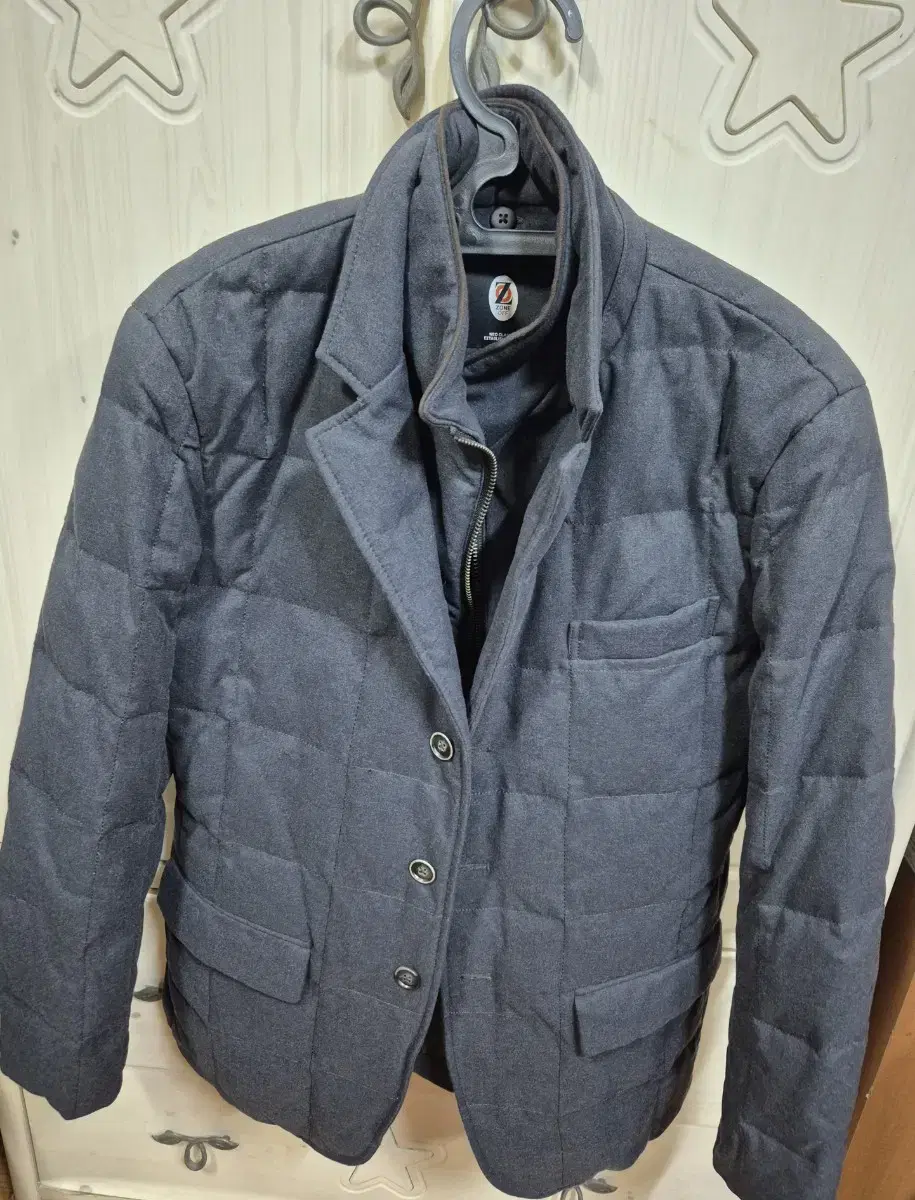 Navy padded short coat blazer 95