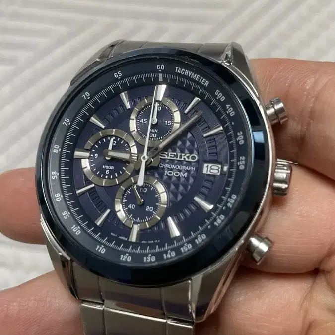 세이코 seiko 시계 청판 크로노워치 파란판