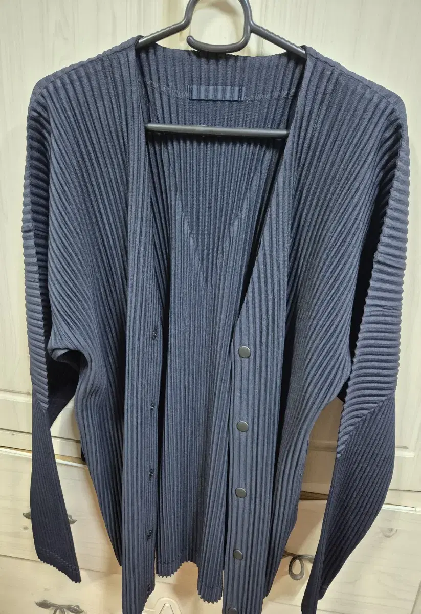 Homme Plissé Cardigan Navy