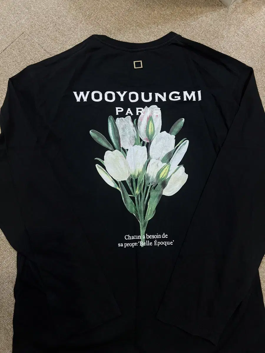 Wooyoung Mi Flower Tulip Back Logo Long Sleeve Long Sleeve Black 50 105