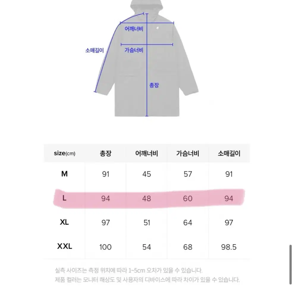 (새상품급) 변우석 까웨 K-WAY 패딩자켓 네이비