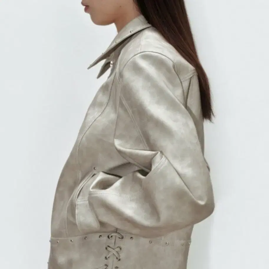 세릭 cerric stud pointed jacket gray