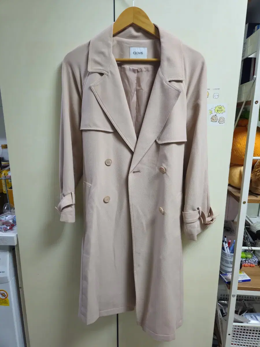 Clovis pink trench coat