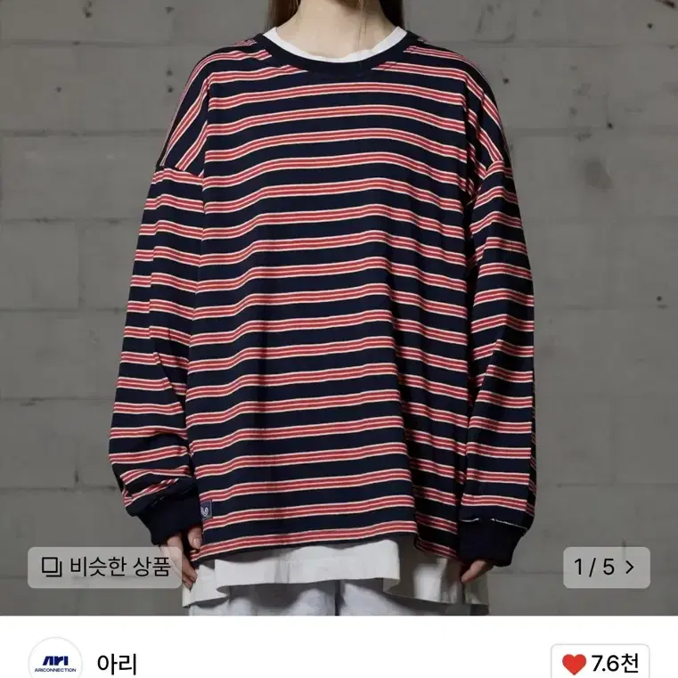 아리 JERRY STRIPE OVERFIT LONG SLEEVE T