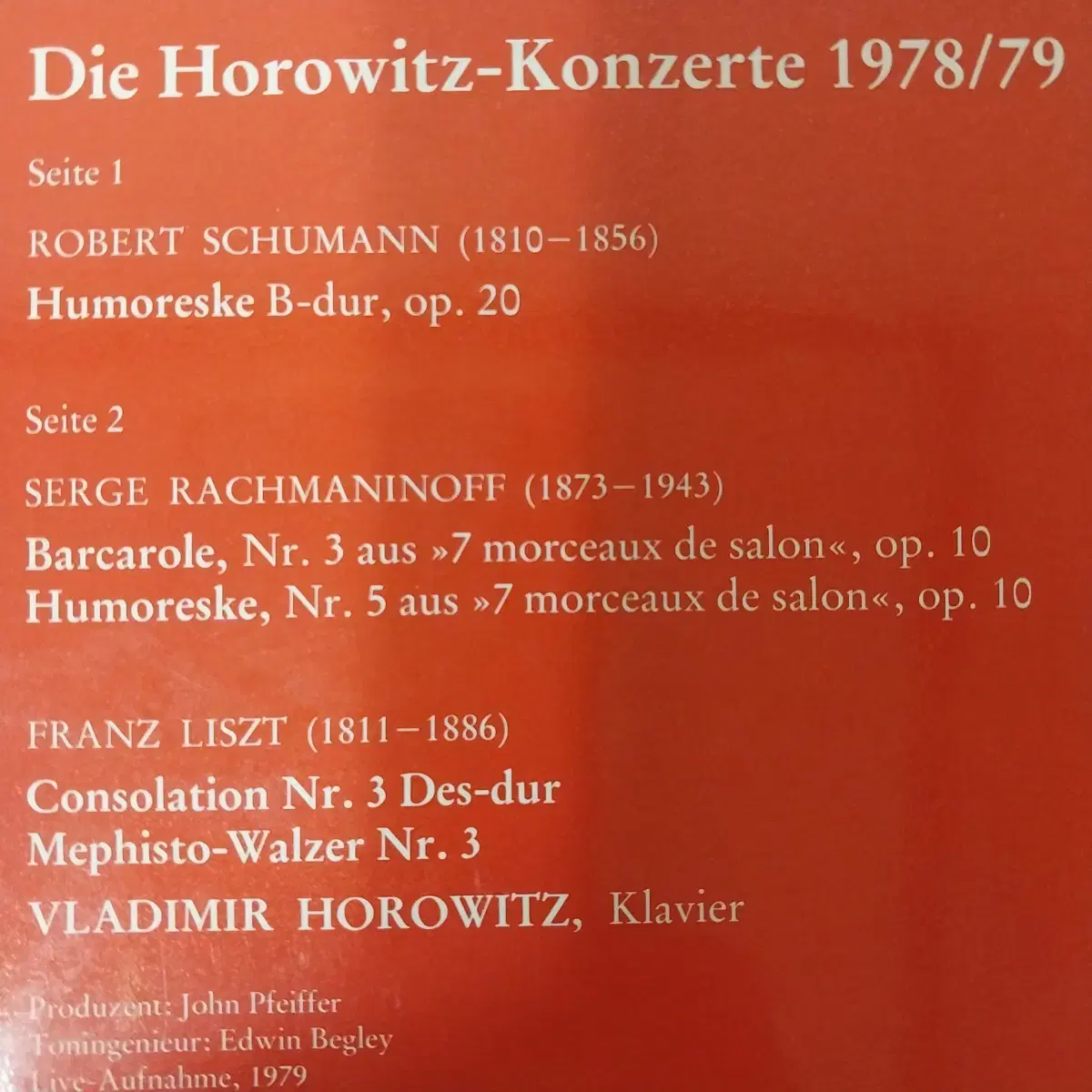 THE HOROWITZ 콘서트 슈만.라흐마니노프.리스트