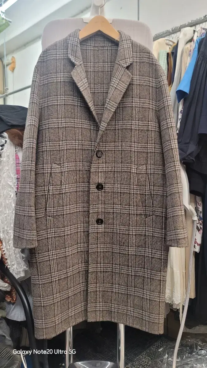 Master Handmade Wool Check Coat Size 50