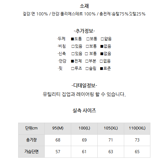 컨버스 코듀로이 다운 자켓 미드나잇 클로버 100