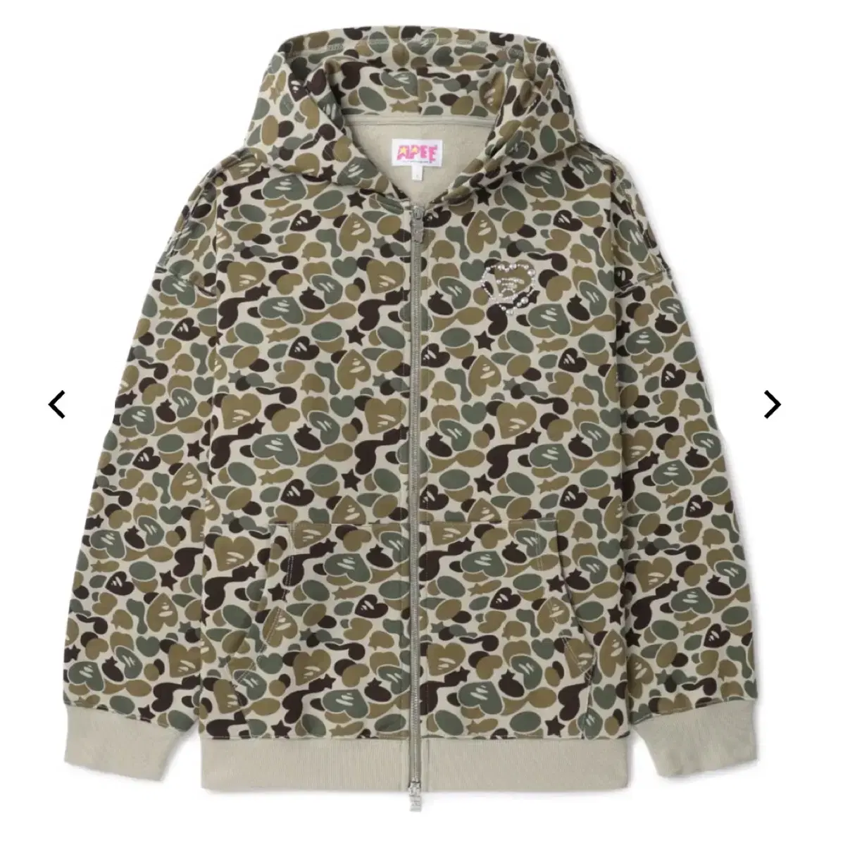 베이프 에이프 Moonface camo oversized hood