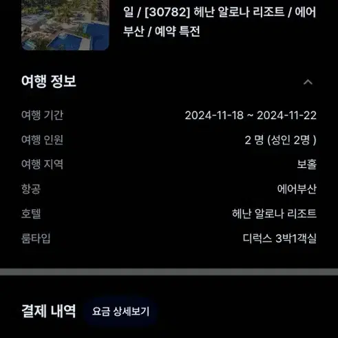 초특가 11월 18일~22일 보홀 모든 패키지 팝니다<2인>