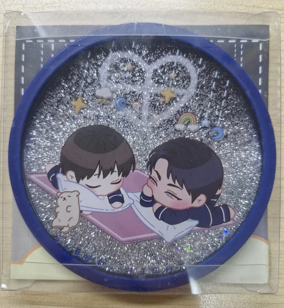 Unsealed glitter coaster for sale even if you don't love me!