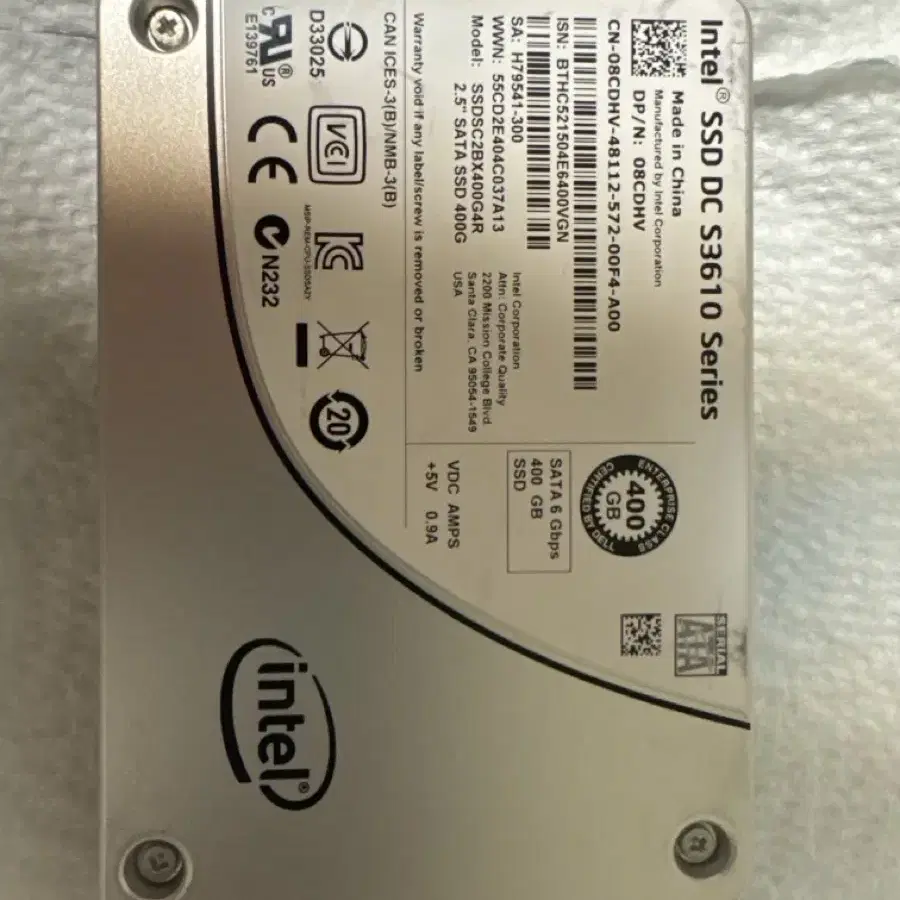 intel ssd dc s3610 400gb 판매합니다.