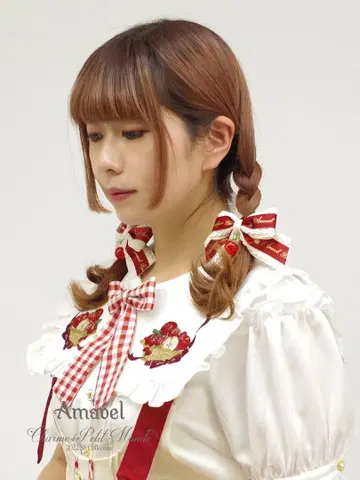 Amavel Fruits Panier 리본 클립 아이보리 사과