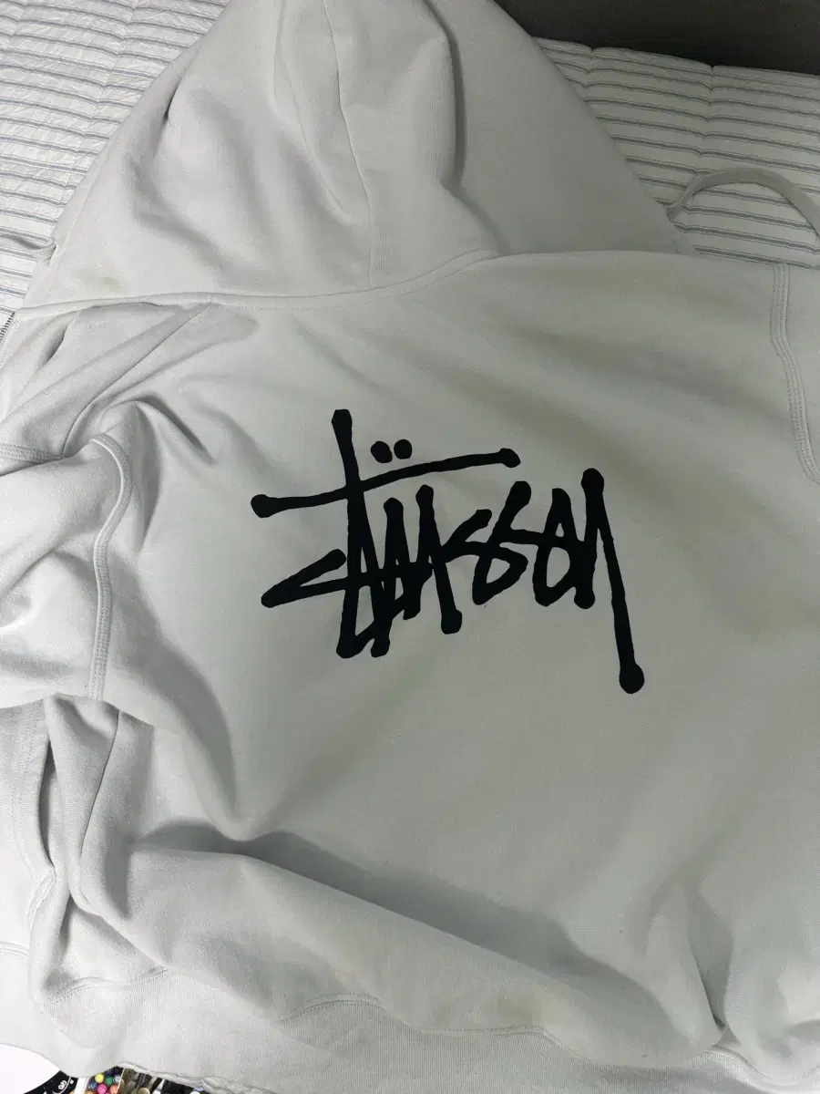 Stussy Hooded Zip-up Fog Size L with text