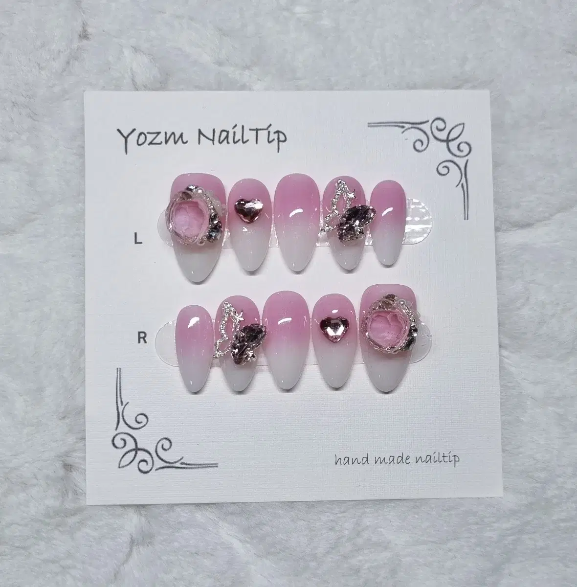 Yozm NailTip 크리스탈핑크샤벳