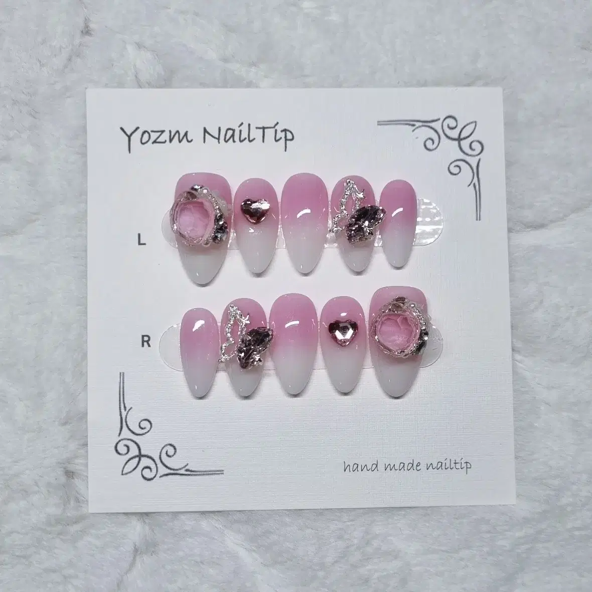 Yozm NailTip 크리스탈핑크샤벳