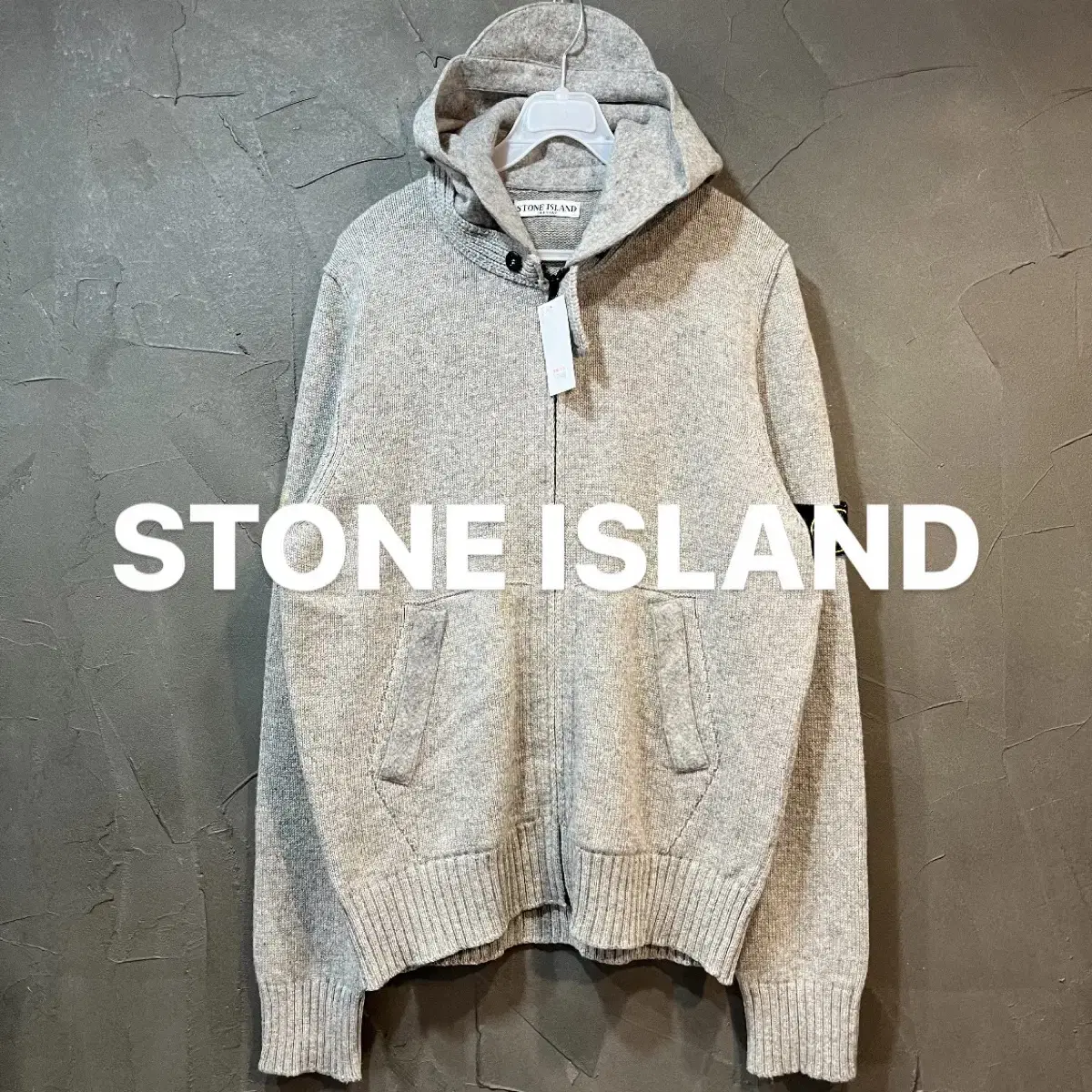 [L] STONE ISLAND 스톤아일랜드 니트 후드 집업