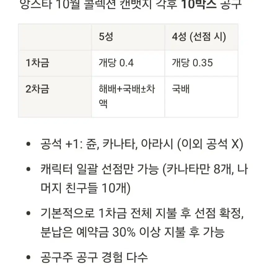 앙스타 10월 콜렉션 캔뱃지 공구 소라코가토리