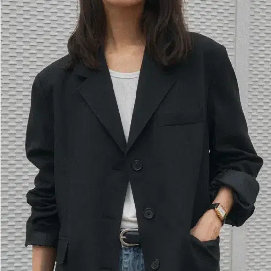 틸아이다이 Essential 3-button blazer_Black