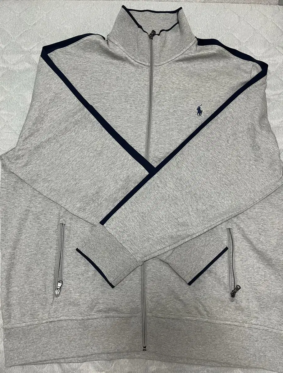 Polo Full Zip Up Gray