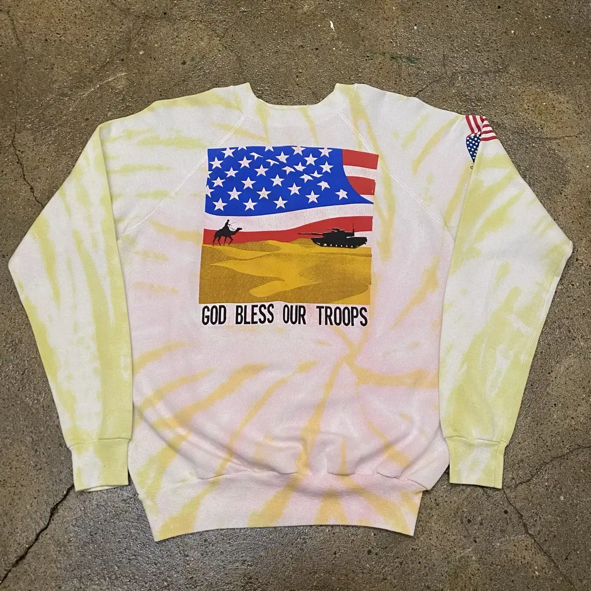 90s Made in USA Vintage Gulf War Tie-Dye Topsuit