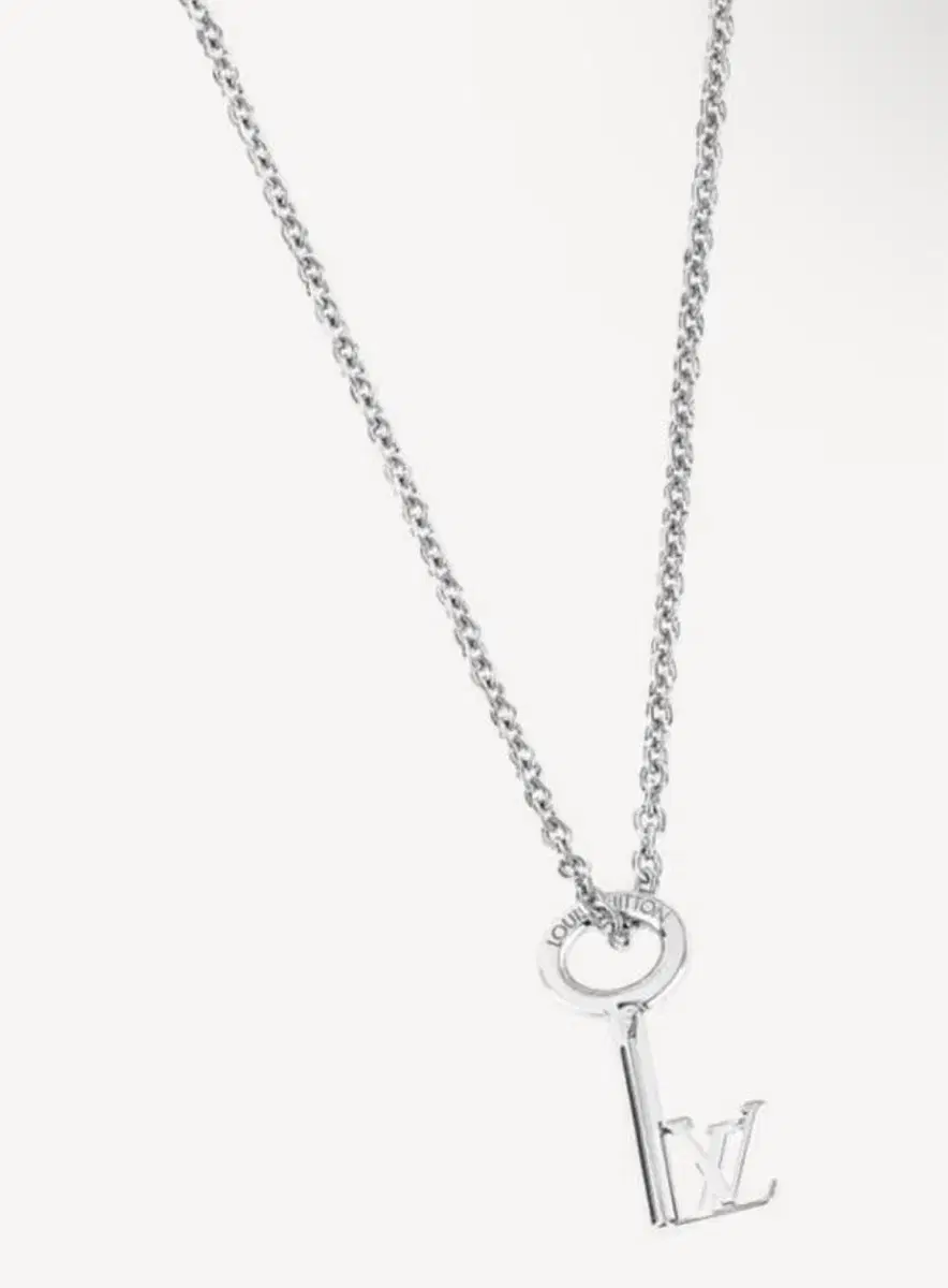 [OS] LV Louis Vuitton Men's Oval key Necklace Pendant Silver M00678