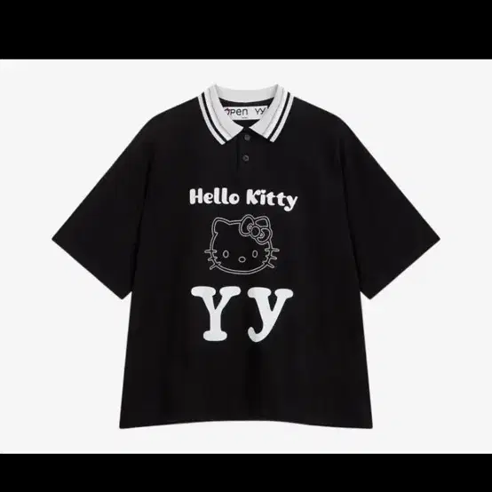 L/XL Open Yy 헬로키티 hello kitty 카라 티셔츠 블랙