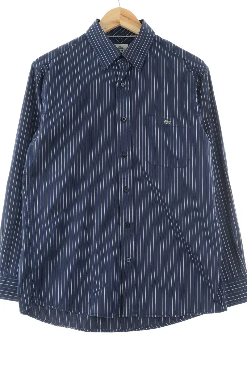 (M) Lacoste Shirt Navy Stripe Basic Fit - FA69