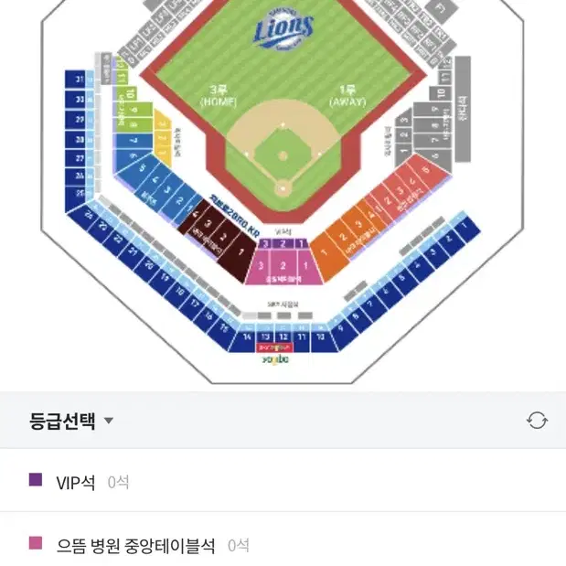 한국시리즈 라이온즈 파크 1차 상영회 스카이 15구역 10열 2연석