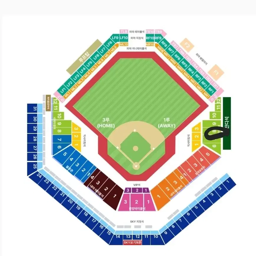 3차전) 한국시리즈 기아 vs 삼성 1루 내야 2열 연석