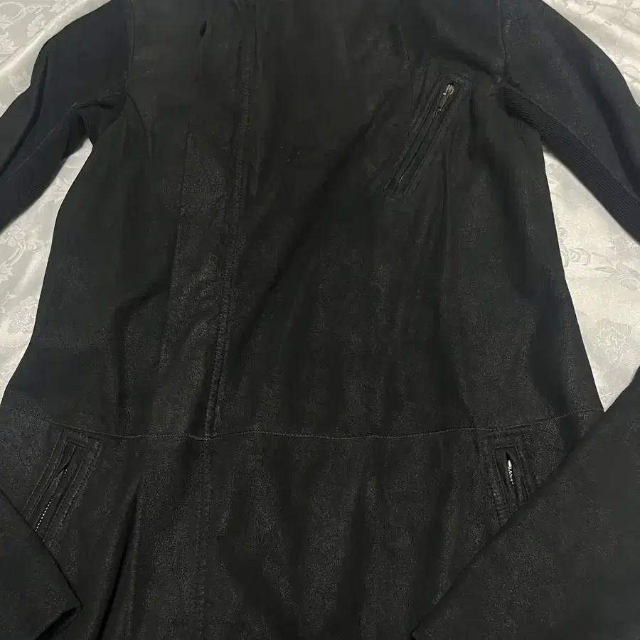 Rick owens high-neck leather coat