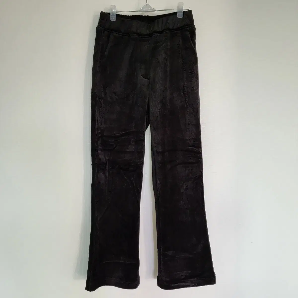 Black Velvet Corduroy Ridge Bootcut Trousers