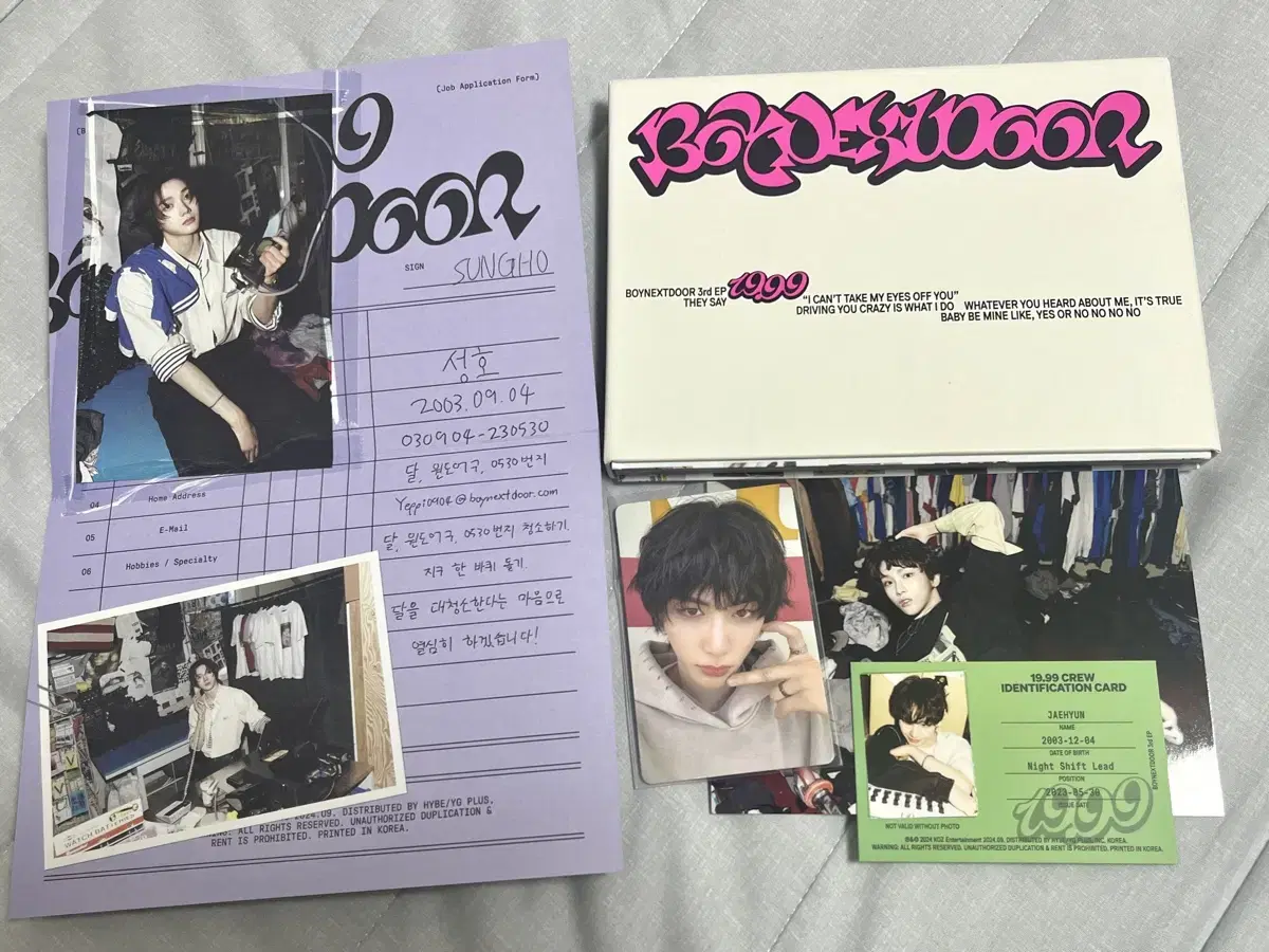 [with photocard] boynextdoor 19.99 Nice Version unsealed album WTS