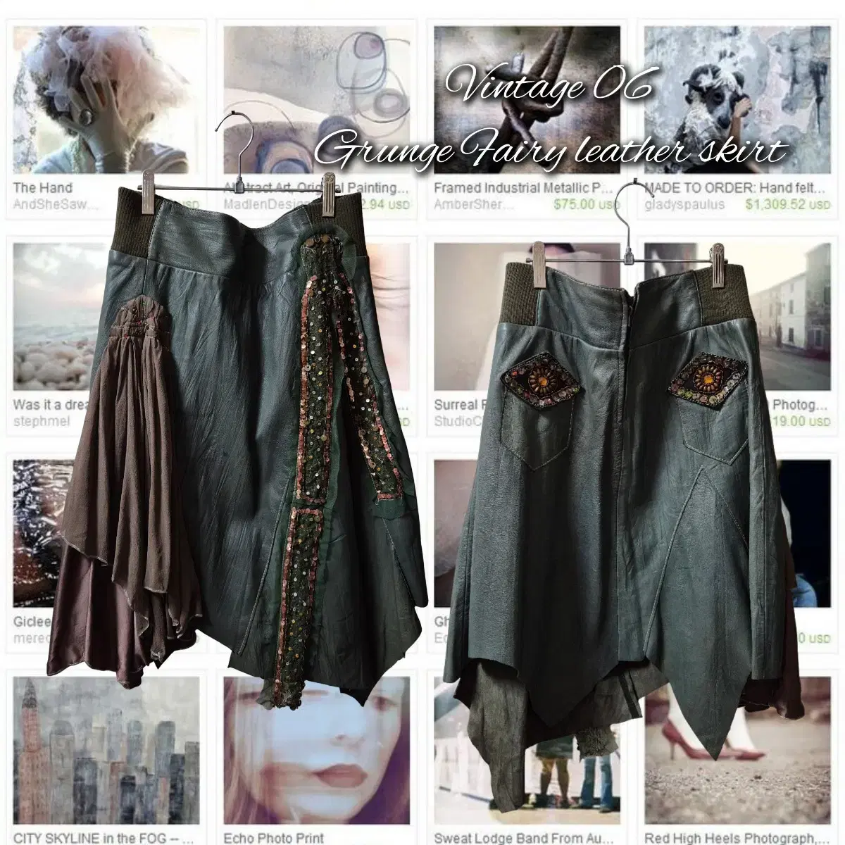 Vintage 06 Grunge Fairy leather skirt