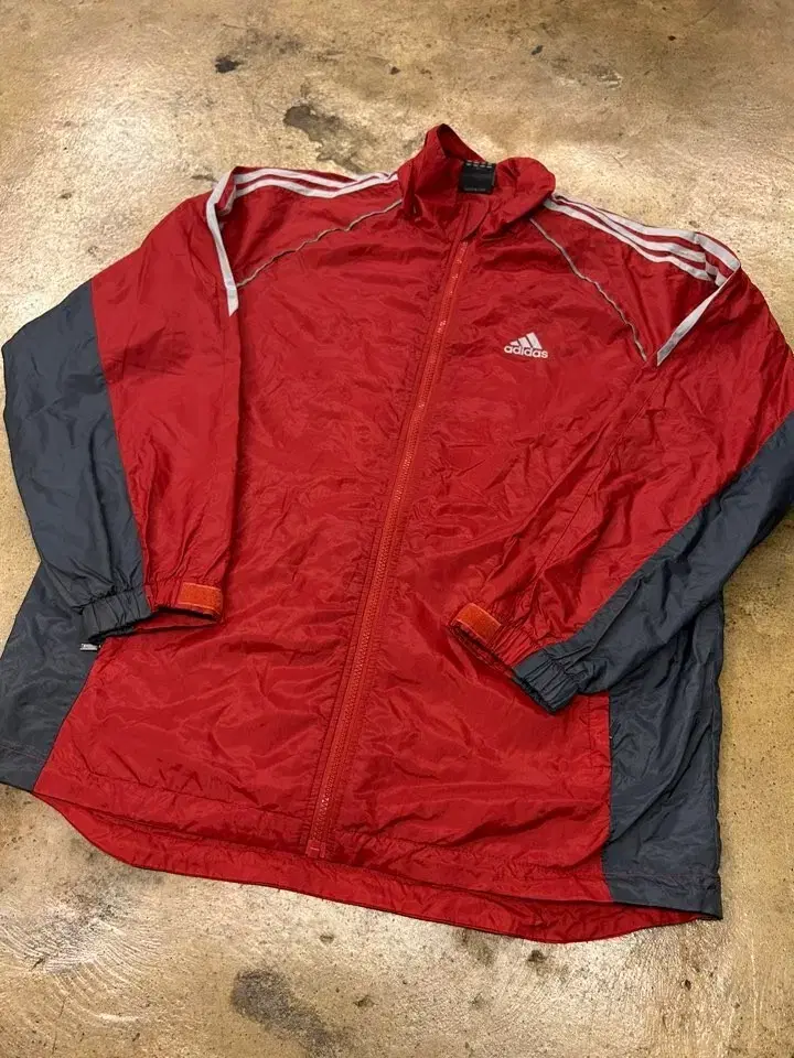 (Genuine/95) Adidas Thrasher Windbreaker Jacket Red