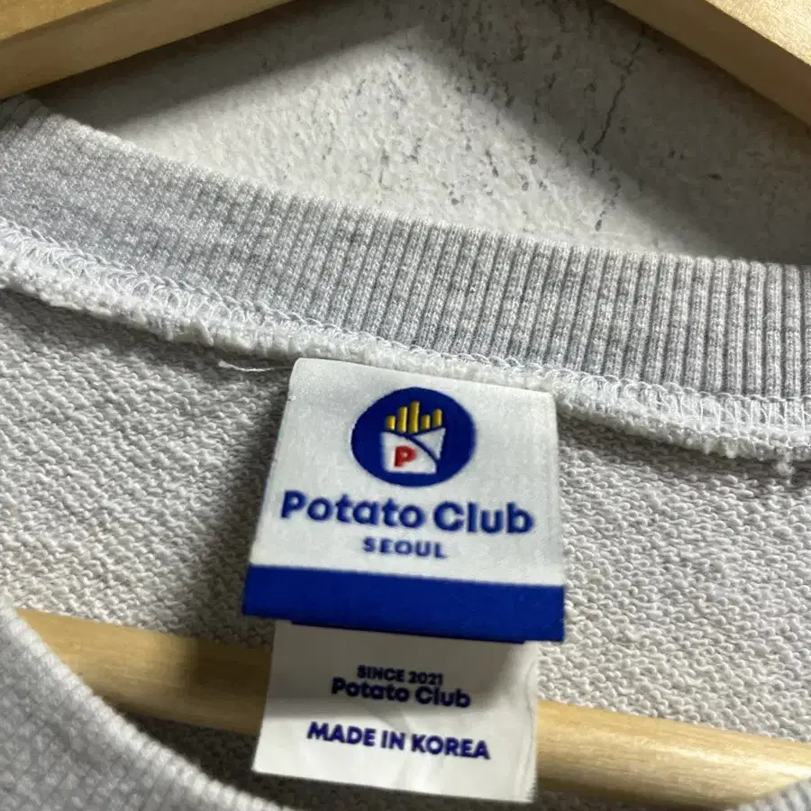 100-105 Potato club 빅로고 루즈핏 기모 맨투맨 정품